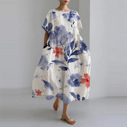 Jamie - Lockeres High-End-Modekleid mit Rundhalsausschnitt