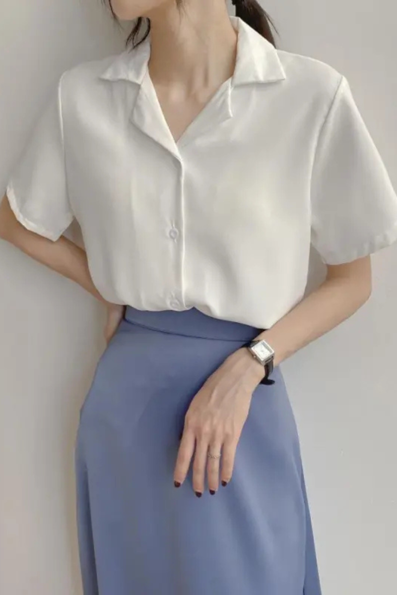 Ailani | Frauen Weißes Chiffonhemd