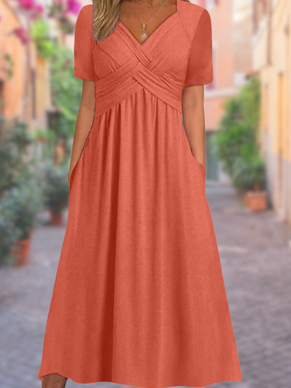 Alexandra - Schlichtes Kleid mit V-Ausschnitt