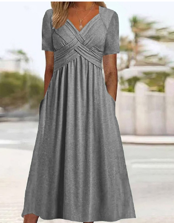 Alexandra - Schlichtes Kleid mit V-Ausschnitt
