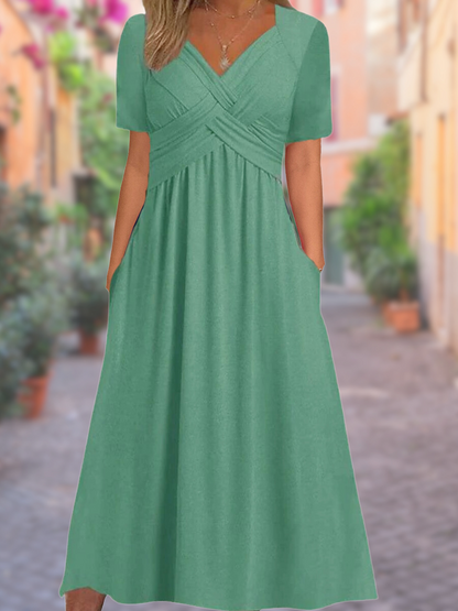 Alexandra - Schlichtes Kleid mit V-Ausschnitt