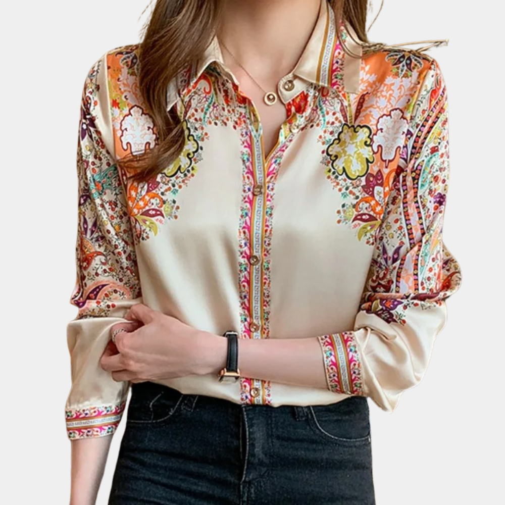 Gera Bluse | Floral Print Langarm Bluse