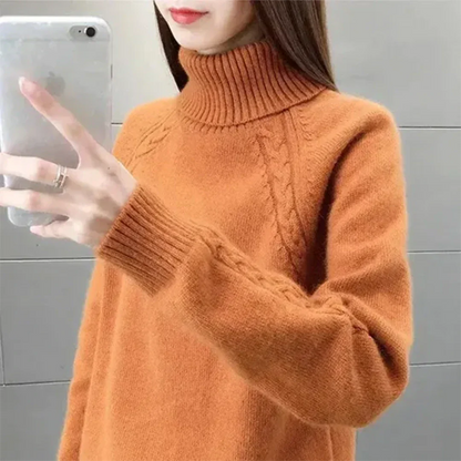 Langärmeliger Rollkragenpullover für Frauen