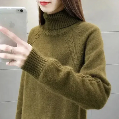 Langärmeliger Rollkragenpullover für Frauen
