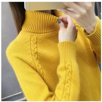 Langärmeliger Rollkragenpullover für Frauen