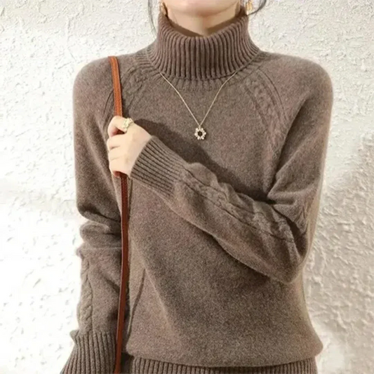 Langärmeliger Rollkragenpullover für Frauen