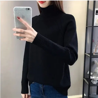 Langärmeliger Rollkragenpullover für Frauen