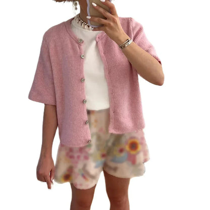 Kurze Damen-Strickjacke