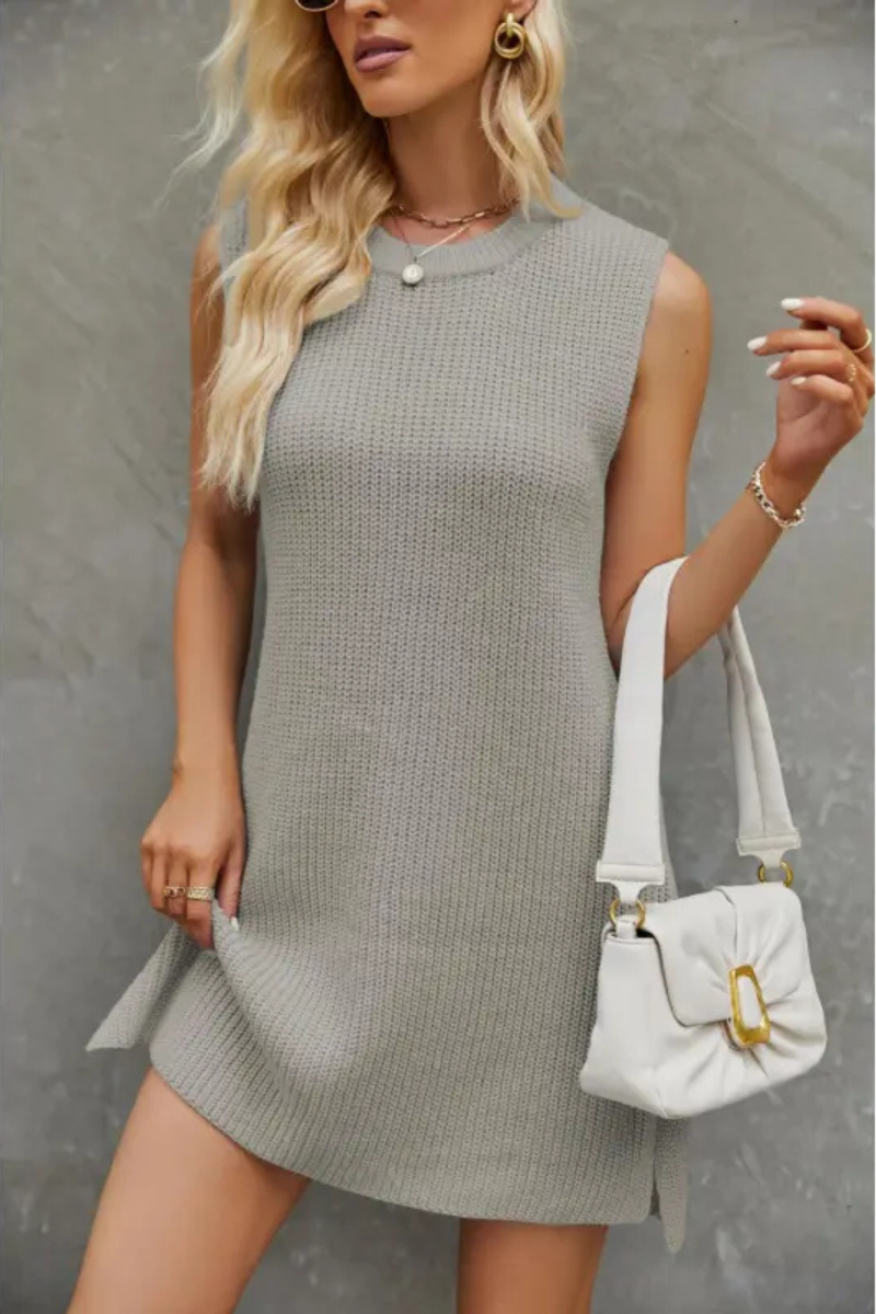 Anwen | Rundhalsausschnitt Ärmelloses Kleid