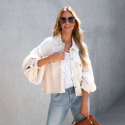 Gisele - stylische Cord-Cropped-Jacke