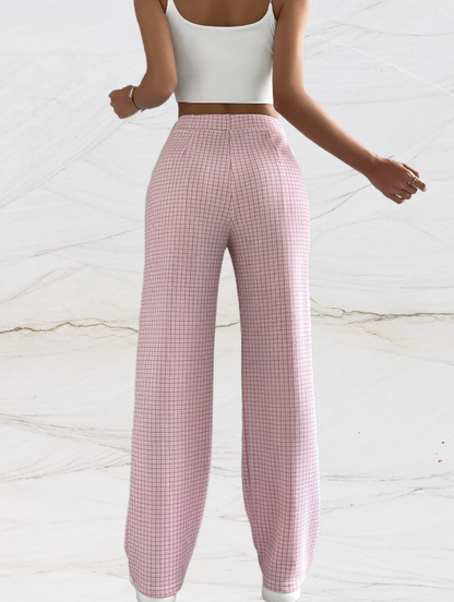 Isabelle - Lockere karierte Hose mit hoher Taille für Frauen