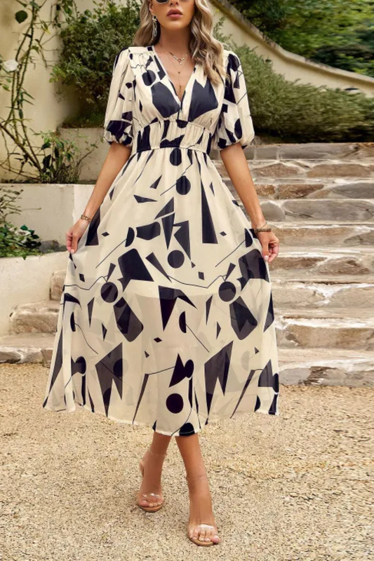 Auria | Sommer Temperament V-Ausschnitt Kleid