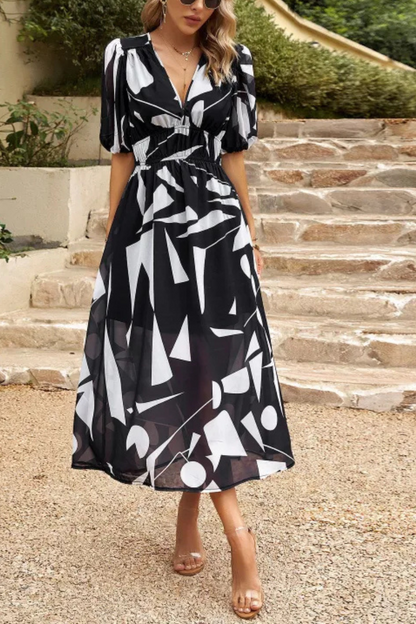 Auria | Sommer Temperament V-Ausschnitt Kleid