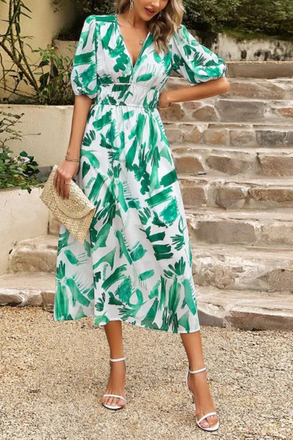 Auria | Sommer Temperament V-Ausschnitt Kleid