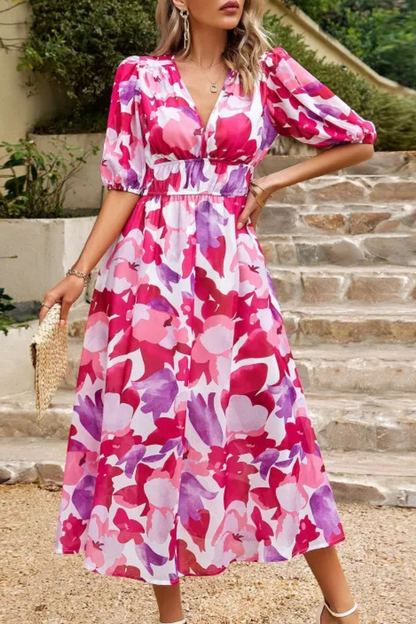 Auria | Sommer Temperament V-Ausschnitt Kleid