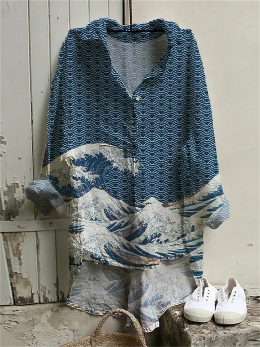 Austrea - Japanisches kurzärmeliges Freizeitkleid im Matrosenstil