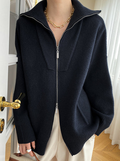 Strickjacke mit offenem Kragen in Übergröße für Frauen