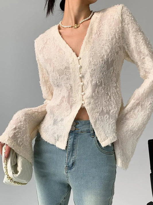 Stilvolle Strickjacke mit V-Ausschnitt für Frauen