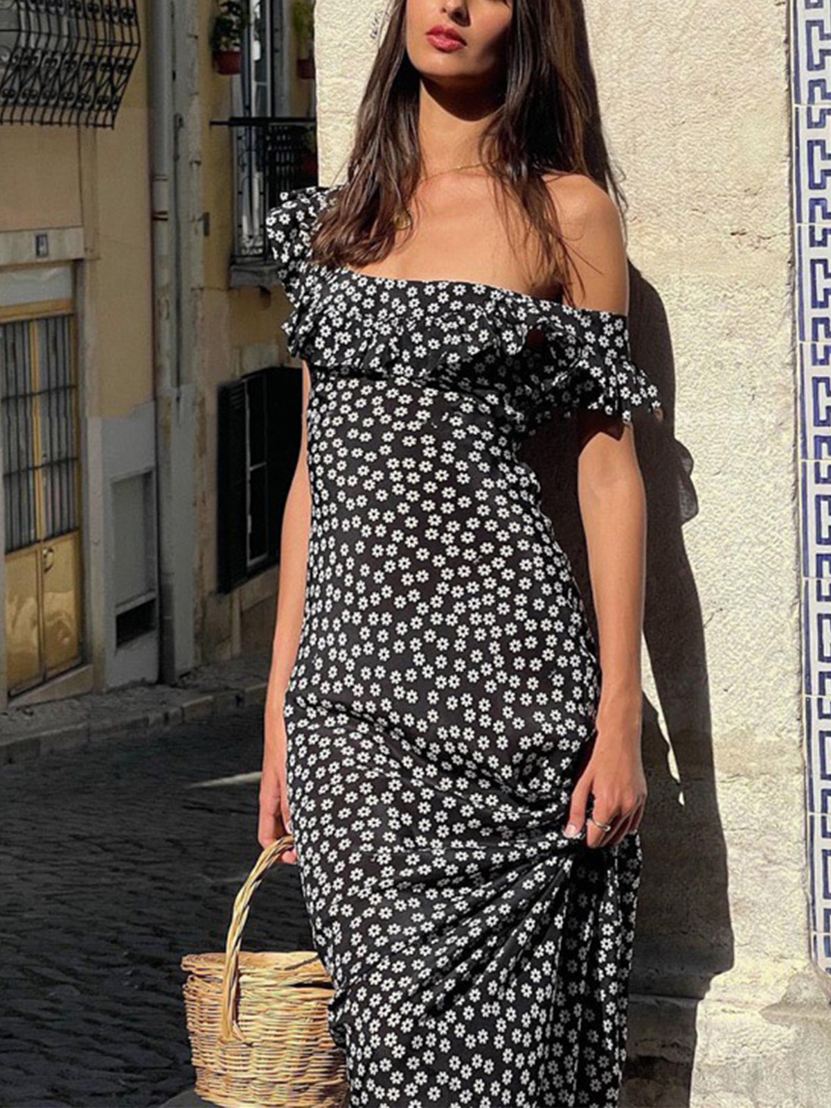 Stilvolles langes Kleid mit Blumenprint und modernem Stil