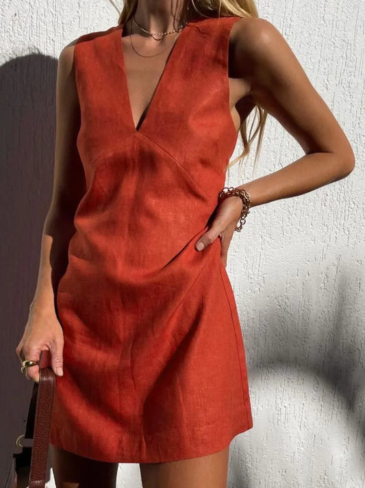 Idonia - Kurzes Kleid mit V-Ausschnitt
