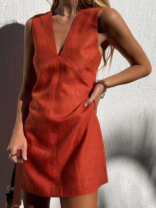 Stilvolles Damen-Minikleid mit V-Ausschnitt
