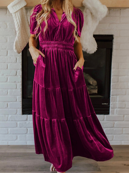 Mein magentafarbenes Samtkleid