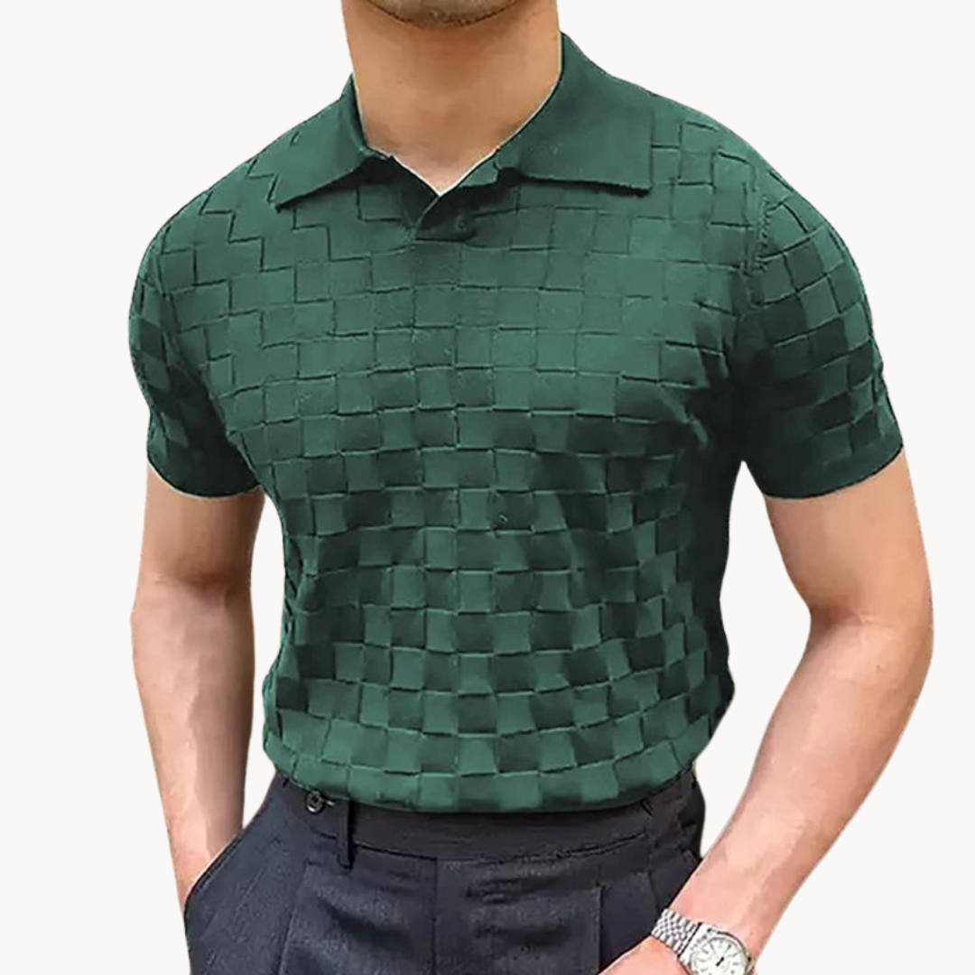 Pim | Jacquard-Poloshirt in Blau