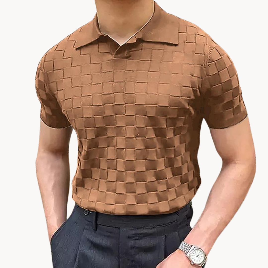 Pim | Jacquard-Poloshirt in Blau
