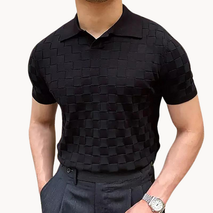 Pim | Jacquard-Poloshirt in Blau