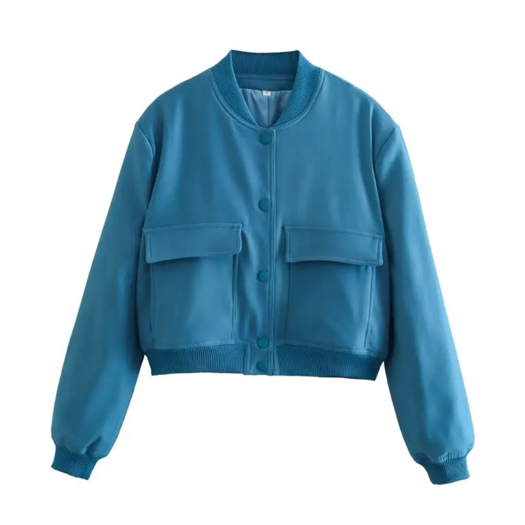 Crystal Cropped Varsity Jacket | Stylisch & lässig