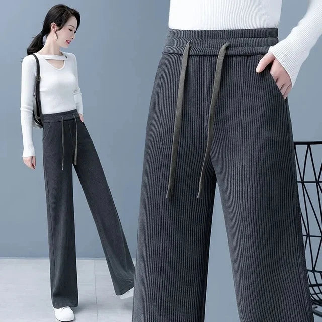 Pia - Basic Herbst-Baggy-Hose mit Schnürung für Frauen