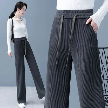 Pia - Basic Herbst-Baggy-Hose mit Schnürung für Frauen