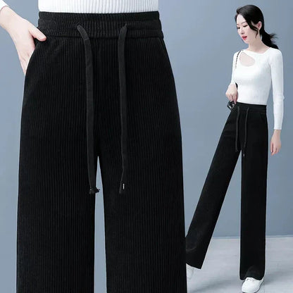 Pia - Basic Herbst-Baggy-Hose mit Schnürung für Frauen