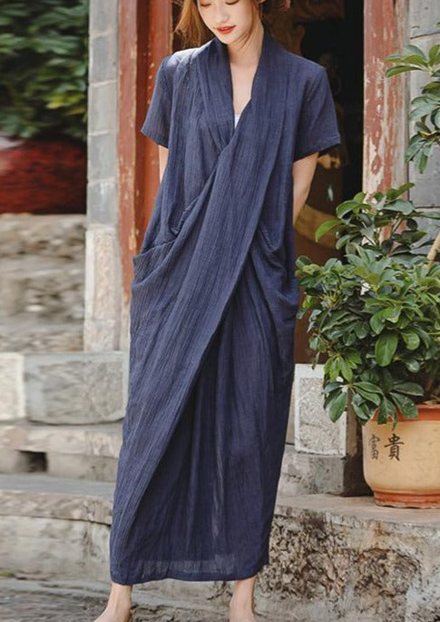 Aleya - Asymmetrisches Sommerkleid mit spitzem Ausschnitt