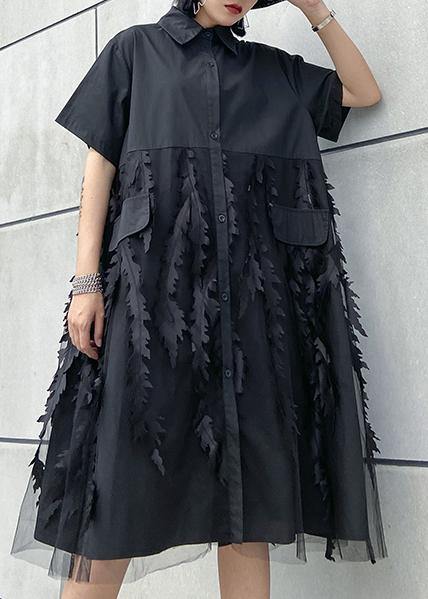 Mitski - Tüll-Flapper-Kleid in modischem Schwarz