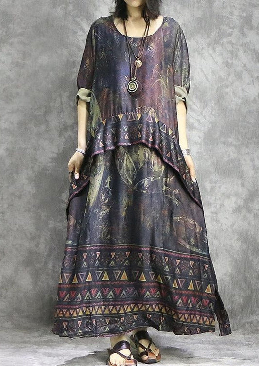 Schöne mit weitem Bein Hose Seide Kleidung Frauen stilvolle Shirts rot druckt Tunika Kleid Sommer zwei Stücke