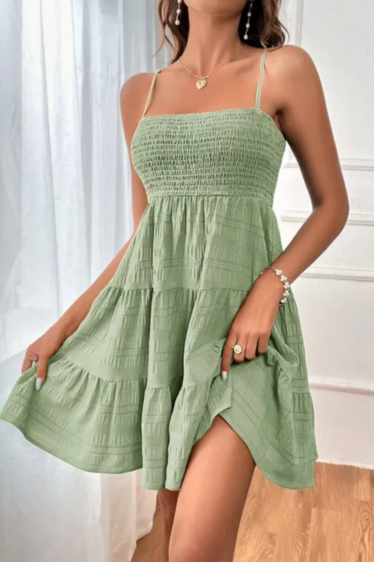 Belle | Sommer Träger Plissee-Kleid