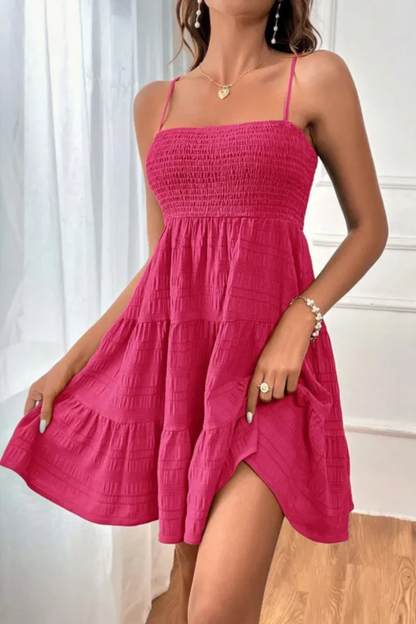 Belle | Sommer Träger Plissee-Kleid