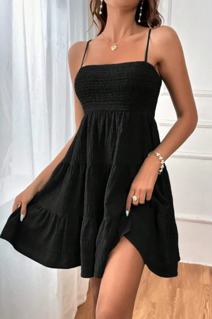 Belle | Sommer Träger Plissee-Kleid