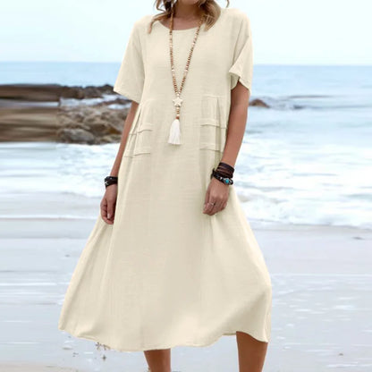 Benthe - Strandkleid aus Baumwolle und Leinen
