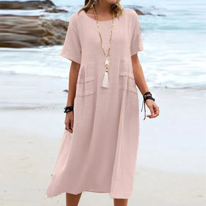 Benthe - Strandkleid aus Baumwolle und Leinen