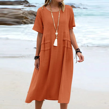Benthe - Strandkleid aus Baumwolle und Leinen
