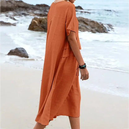 Benthe - Strandkleid aus Baumwolle und Leinen