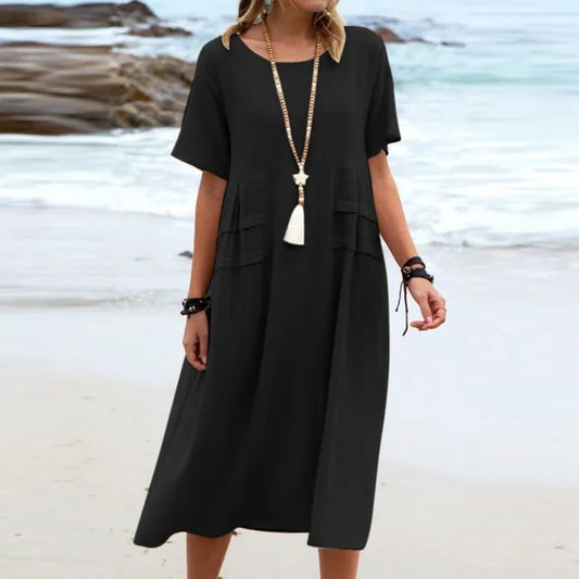 Benthe - Strandkleid aus Baumwolle und Leinen