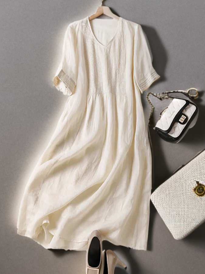 Bianca - Elegantes, lockeres Kleid mit Falten