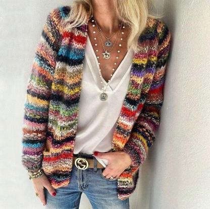 Ruth - mehrfarbige, weiche Strickjacke