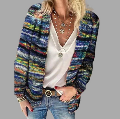Ruth - mehrfarbige, weiche Strickjacke