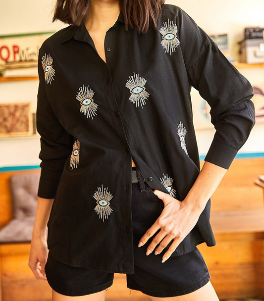 Lizabel - Trendy Kreative Bluse Augen-Design für Frauen