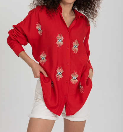 Lizabel - Trendy Kreative Bluse Augen-Design für Frauen