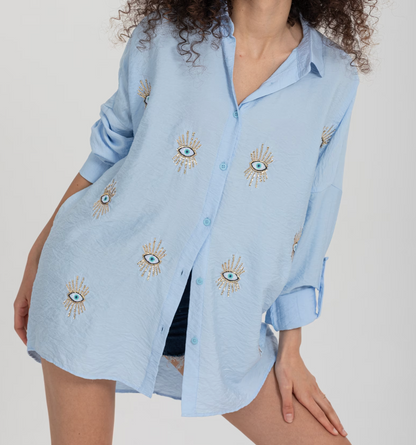 Lizabel - Trendy Kreative Bluse Augen-Design für Frauen